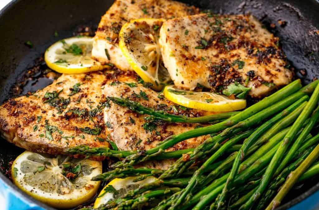 Garlicky Lemon Mahi Mahi & Veggies